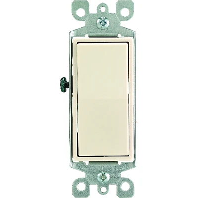 Decora S16-05603-2TS Rocker Switch with Ground Screw, 15 A, 120/277 VAC, 3-Way, Push-In, Side Wire Terminal