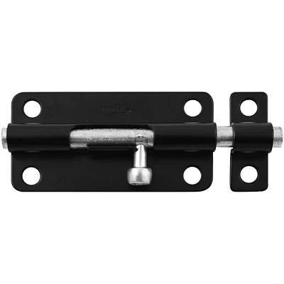 National Hardware N151-621 Barrel Bolt, Steel, Black, 4 In.