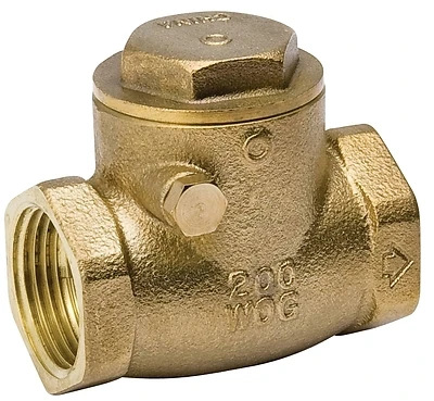 Swing Check Valve, Threaded, Lead Free, Brass, 1 In.