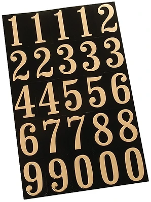 Hy-Ko Address Number Set, Gold, Mylar Polyester, 1-3/4 In., MM-3N