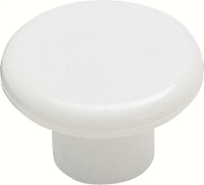 Amerock Allison Round Cabinet Knob, Plastic, White, 1-1/4 In., 1 Pk