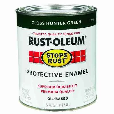 Rust-Oleum 7738502 Stops Rust Protective Enamel, Gloss Hunter Green, 1 Qt.
