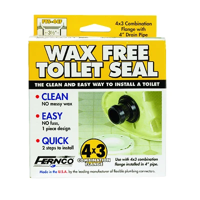Fernco FTS-4CF Wax-Free Toilet Seal, 4 x 3 In.