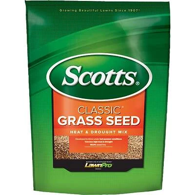 Scotts Classic 17295 Heat & Drought Grass Seed, 7 Lbs., Covers 3,500 Sq. Ft.