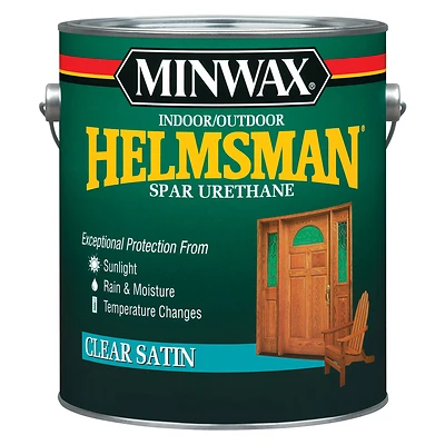 Minwax 13205000 Helmsman Spar Urethane, Indoor/Outdoor, Clear Satin, 1 Gallon