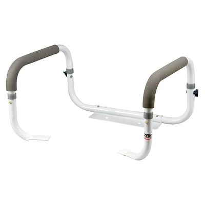 Carex B368-00 Toilet Support Rail, Cushioned Hand Grips, White