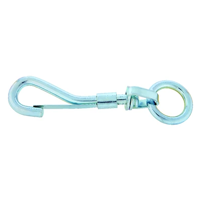 Swivel Spring Snap, Round Eye, Zinc Finish, 3/4-In.