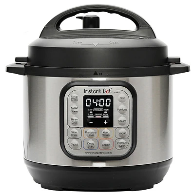 Duo 7-in-1 Programmable Pressure Cooker 6 Quart Stainless Steel Black/silver
