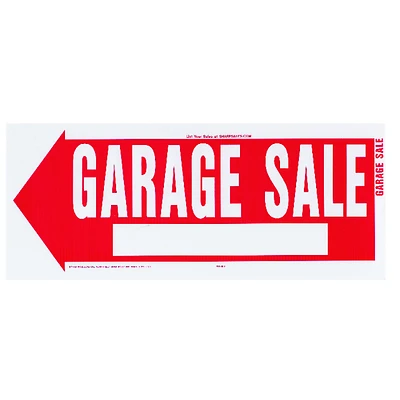 Hy-Ko RS-804 Garage Sale Sign, Plastic, 24 In. W x 9-1/2 In. H