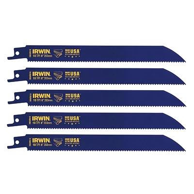 Weldtec 8 In. Bi-metal Reciprocating Saw Blade 10 Tpi 5 Pk, Model 372810p5