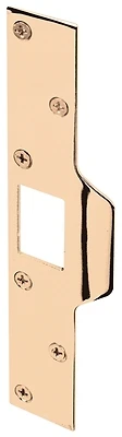 Defender Security U 9426 Deadlatch Strike Plate, 1-1/4 In. Lip, Brass, Steel