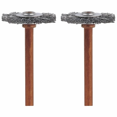 Dremel 530-02 Brush, 3/4 in Dia, 1/8 in Arbor/Shank, Straight Bristle, Stainless Steel Bristle