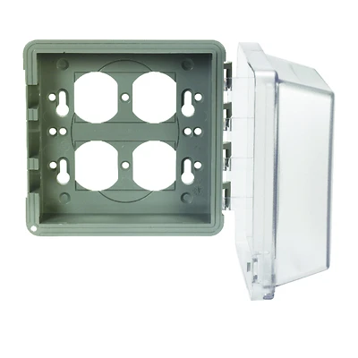 Hubbell MM2410C 2-Gang Vertical Outlet Cover, Clear Polycarbonate