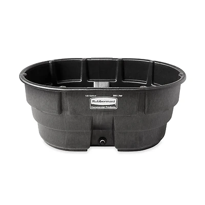 Rubbermaid FG424500BLA Stock Tank, 150 Gal, Black Plastic