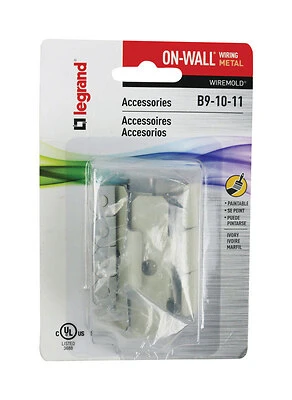 Wiremold B-9-10-11 Raceway Accessory Pack, Metal, Ivory