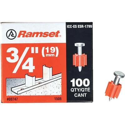 Ramset 1506 Knurled Drive Pin, .300 x 3/4 In., 100-Pk.