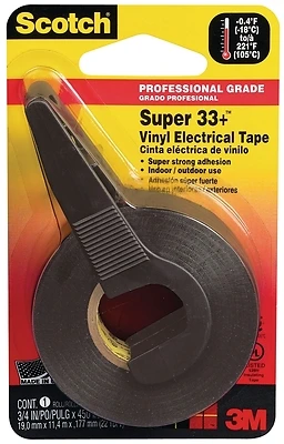 Scotch 10414NA Vinyl Electrical Tape, 3/4 In. x 450 Ft., Black