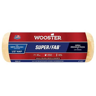 Wooster R240-9 Super/Fab Paint Roller Cover, 1/2-In. Nap, 9-In.