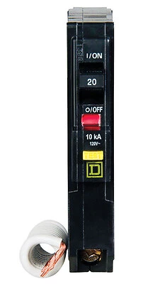 Square D QO120GFICP Ground Fault Circuit Breaker, 20-Amp, Single-Pole