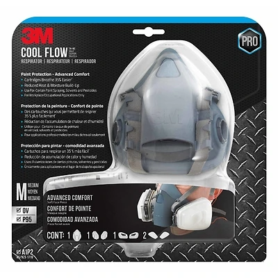 3M 7512PA1 Paint Spray Respirator, Medium, Silicone Facepiece