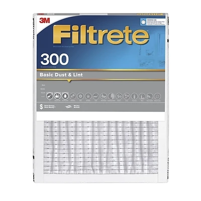 16x20 x 1 In. Basic Dust & Lint Pleated Furnace Air Filter, Gray, MPR 300, 3 Months