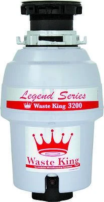 Waste King Legend L-3200 Garbage Disposer, 3/4 HP, Stainless Steel, 115V
