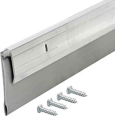2 In. W. X 48 In. L. Silver Heavy-duty Aluminum And Vinyl Door Sweep