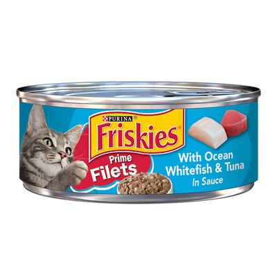 Purina Friskies 28017 Prime Filets Cat Food, Ocean Whitefish & Tuna, 5.5 oz Can