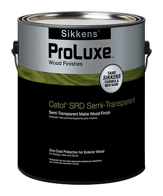 ProLuxe SRD Semi-Transparent Wood Stain, Matte Clear Tint Base, 1-Gallon