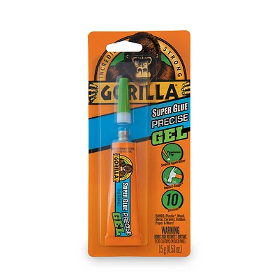 Gorilla 109804 Super Glue Precise Gel, Clear, 15g