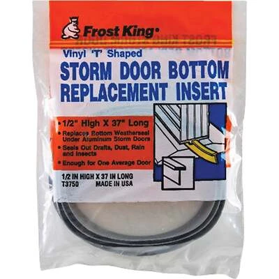 37 In. Gray Vinyl Storm Door Bottom T Section Insert