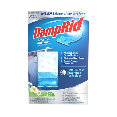 DampRid FG83FSSB Hanging Moisture Absorber, 15.4 oz Bo, Solid, Fresh