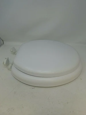 Mayfair 15EC-000 Cushioned Toilet Seat, Round, Easy-Clean Hinge, White