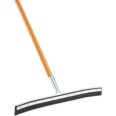 24 In. Curved Rubber Floor Squeegee With 60 In. Wood Handle, Model 542, 6 Pk