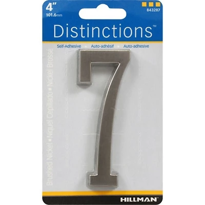 Hillman 843287 Distinctions Adhesive House Address Number 7, Nickel, 4-In.