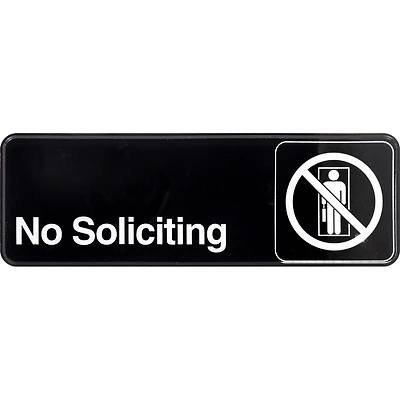 Hillman 848635 No Soliciting Sign, Adhesive, 3 x 9-In.