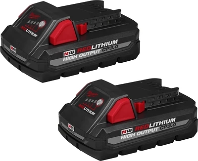 Milwaukee M18 48-11-1837 Redlithium High Output CP3.0 18V Battery, 3.0Ah, 2-Pack