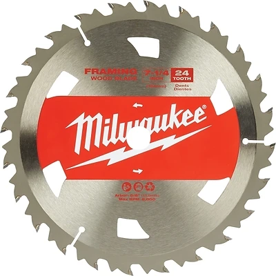 Milwaukee 48-41-0710 Circular Saw Blade, 7-1/4 In, 24-Tooth Carbide