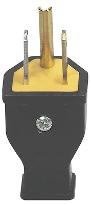 Sa399 Black Grounded Plug, 15a, 125v, Nema 5-15