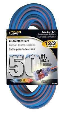 PowerZone ORC530830 All Weather Extension Cord, 12/3, 50 Ft, Locking