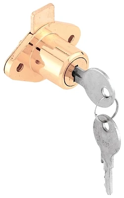 Defender Security U 9947KA Cam Lock, Brass Plated, Yale Keyway