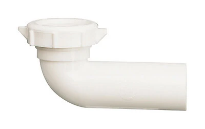 Plumb Pak PP855-79 Disposal Drain Elbow With Nut, Plastic, 1-1/2 In.