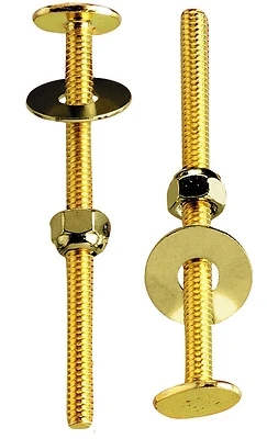 Plumb Pak PP835-14 Toilet Bolt Set, 1/4-20 x 3-1/2 In., Brass Plated