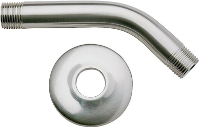 Plumb Pak PP825-10 Shower Arm With Flange, Chrome, 1/2 In IPS, 6 In