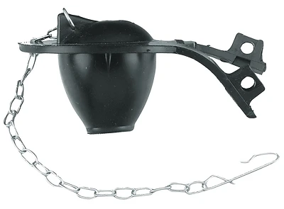 Pp23580 Universal Toilet Flapper With Chain And Hook - Rubber Black