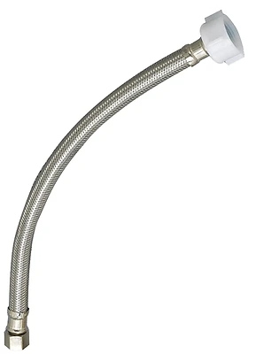 Plumb Pak PP23804 Toilet Supply Line, 3/8 In. x 7/8 In., Stainless Steel, 9 In.