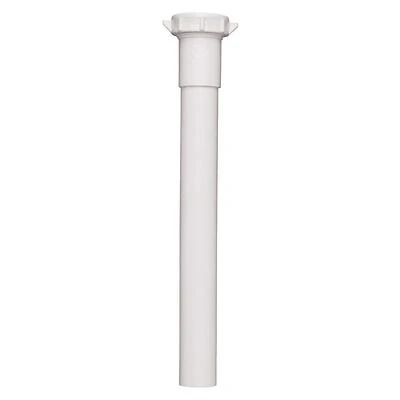 Plumb Pak PP945W Plastic Extension Tube, 1-1/4 x 1-1/4 In., 12 In. L