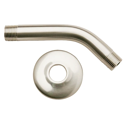 Plumb Pak PP825-10BN Shower Arm With Flange, Brushed Nickel, 6 In