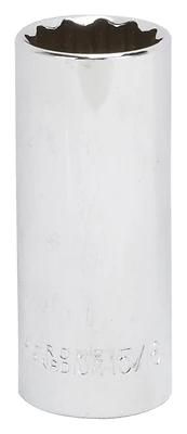 1/2 Inch Drive Deep Socket 15/16 Inch 12 Point Chrome Vanadium Steel