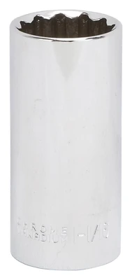 1/2 Inch Drive Deep Socket 1-1/16 Inch 12 Point Chrome Vanadium Steel
